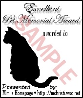 excellent pet memorial award